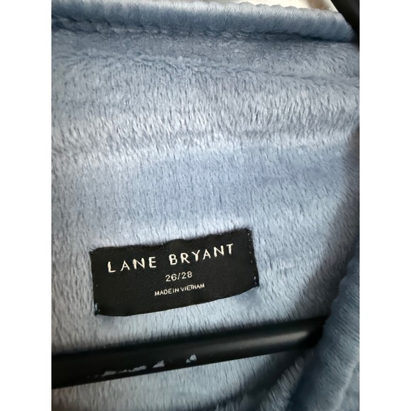 Lane Bryant Blue Ribbed Velour Mock Neck Bell Sleeve Top Plus Size 26/28 - Picture 5 of 10